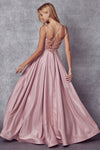 Load image into Gallery viewer, La Merchandise LAT244 Mauve Long Simple Open Back Satin Prom Dress - - LA Merchandise