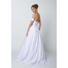 Load image into Gallery viewer, La Merchandise LAT692B White Lace Bridal Ball Gown Removable Sleeve - - LA Merchandise