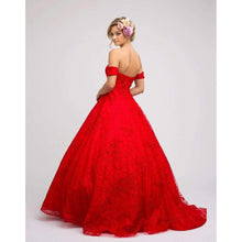 Load image into Gallery viewer, La Merchandise LAT692B White Lace Bridal Ball Gown Removable Sleeve - - LA Merchandise
