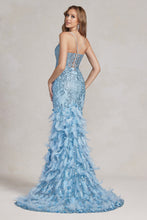 Load image into Gallery viewer, La Merchandise LAXC1111 Mermaid Feathers Red Carpet Gown - - LA Merchandise
