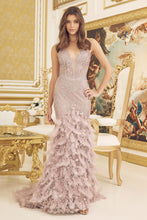 Load image into Gallery viewer, La Merchandise LAXC1111 Mermaid Feathers Red Carpet Gown - MAUVE - LA Merchandise