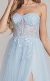 Load image into Gallery viewer, La Merchandise LAXJ1089 Open Back Tulle Prom Floral A-line Formal Gown - - LA Merchandise
