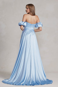 La Merchandise LAXK1122 Simple Formal Evening Gown - - LA Merchandise