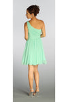 Load image into Gallery viewer, La Merchandise LAY6746 Short One Shoulder Chiffon Bridesmaid Dress - - LA Merchandise