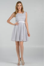 Load image into Gallery viewer, La Merchandise LAY7290 Sleeveless short chiffon bridesmaid Party dress - Silver - LA Merchandise