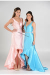 Load image into Gallery viewer, La Merchandise LAY7590 Sleeveless High low rhinestone mikado dress - - LA Merchandise