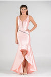 Load image into Gallery viewer, La Merchandise LAY7590 Sleeveless High low rhinestone mikado dress - Pink - LA Merchandise