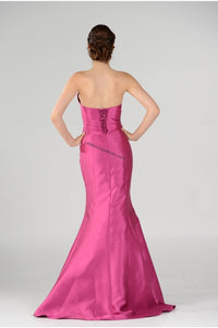 La Merchandise LAY7674 Turquoise Strapless Mermaid Long Prom Dress - - LA Merchandise