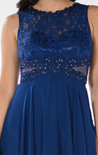 Load image into Gallery viewer, La Merchandise LAY7868 Classy Chiffon &amp; Lace Long Evening Dress - - LA Merchandise