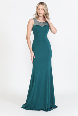 La Merchandise LAY8148 Mermaid Simple Formal Bridesmaid Dress - GREEN - LA Merchandise