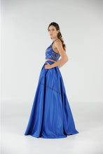 Load image into Gallery viewer, La Merchandise LAY8210 Beaded Top with Long Satin Skirt &amp; Side Pockets - - LA Merchandise