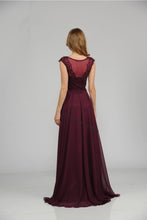 Load image into Gallery viewer, La Merchandise LAY8254 Cap sleeve long chiffon Mother of Bride dress - - LA Merchandise