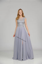 Load image into Gallery viewer, La Merchandise LAY8254 Cap sleeve long chiffon Mother of Bride dress - - LA Merchandise