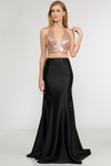 Load image into Gallery viewer, La Merchandise LAY8294 Halter Sequin Top &amp; Satin Skirt Prom Dress Set - ROSE GOLD - LA Merchandise