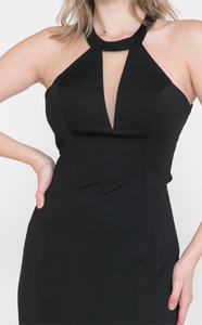 La Merchandise LAY8296 Simple Sexy Halter Top Open Back Prom Dress - - LA Merchandise