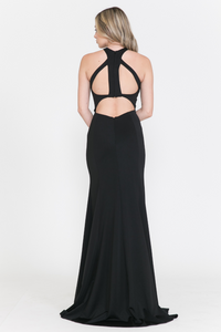La Merchandise LAY8296 Simple Sexy Halter Top Open Back Prom Dress - - LA Merchandise