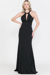 Load image into Gallery viewer, La Merchandise LAY8296 Simple Sexy Halter Top Open Back Prom Dress - BLACK - LA Merchandise