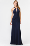 Load image into Gallery viewer, La Merchandise LAY8296 Simple Sexy Halter Top Open Back Prom Dress - NAVY BLUE - LA Merchandise