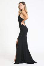 Load image into Gallery viewer, La Merchandise LAY8376 Spaghetti Strap Mermaid Simple Bridesmaid Dress - BLACK - LA Merchandise
