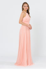 Load image into Gallery viewer, La Merchandise LAY8396 Halter Plus Size Ruched Bridesmaids Long Dress - BLUSH - LA Merchandise