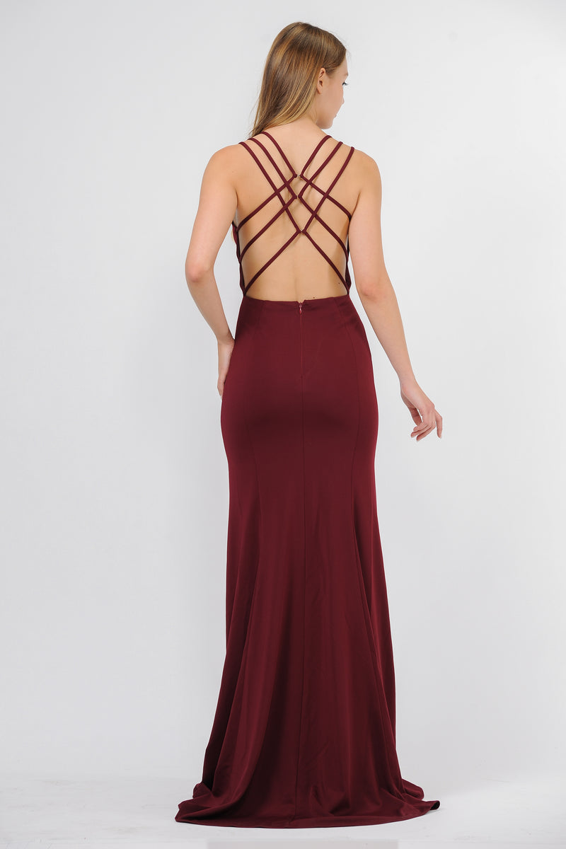 La Merchandise LAY8468 Sexy Simple Open Back Formal Bridesmaids Dress ...