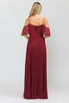 Load image into Gallery viewer, La Merchandise LAY8552 Cold Shoulder Bridesmaids Long Chiffon Dress - - LA Merchandise