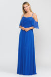 Load image into Gallery viewer, La Merchandise LAY8552 Cold Shoulder Bridesmaids Long Chiffon Dress - ROYAL BLUE - LA Merchandise