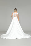 Load image into Gallery viewer, La Merchandise LAY8582B Elegant Simple V-Neck Bridal Gown with train - - LA Merchandise