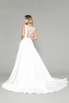 Load image into Gallery viewer, La Merchandise LAY8582B Elegant Simple V-Neck Bridal Gown with train - - LA Merchandise