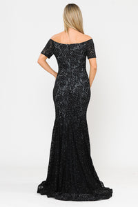 La Merchandise LAY8596 Long Prom Off the Shoulder Mermaid Lace Dress - - LA Merchandise