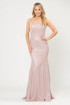 Load image into Gallery viewer, La Merchandise LAY8666 Sexy Criss Cross Back Glitter Formal Prom Dress - ROSE GOLD - LA Merchandise