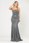 Load image into Gallery viewer, La Merchandise LAY8666 Sexy Criss Cross Back Glitter Formal Prom Dress - SILVER BLACK - LA Merchandise