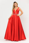 Load image into Gallery viewer, La Merchandise LAY8682 Beautiful Mikado Pageant Long Formal Prom Gown - RED - LA Merchandise