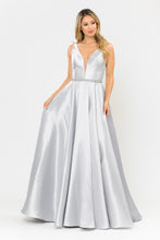 Load image into Gallery viewer, La Merchandise LAY8682 Beautiful Mikado Pageant Long Formal Prom Gown - SILVER - LA Merchandise