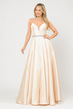 Load image into Gallery viewer, La Merchandise LAY8688 Simple Mikado Sexy Open Back A-Line Prom Gown - Champagne - Dresses LA Merchandise