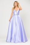 Load image into Gallery viewer, La Merchandise LAY8688 Simple Mikado Sexy Open Back A-Line Prom Gown - Lilac - Dresses LA Merchandise