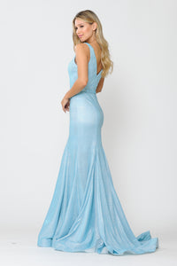La Merchandise LAY8704 Shiny Mermaid Formal Glitter Evening Prom Gown - - LA Merchandise