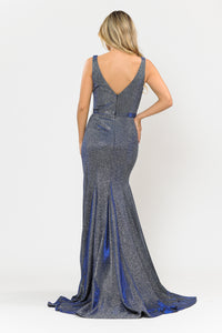 La Merchandise LAY8704 Shiny Mermaid Formal Glitter Evening Prom Gown - - LA Merchandise