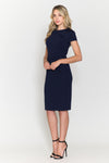 Load image into Gallery viewer, La Merchandise LAY8774 Simple Short Cap Sleeve Mother of Bride Dress - NAVY BLUE - LA Merchandise
