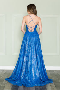 La Merchandise LAY8862 A-Line Lace Formal Evening Corset Gown - - LA Merchandise