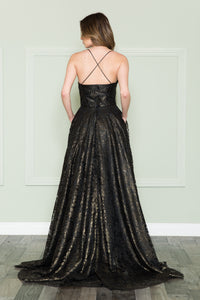 La Merchandise LAY8862 A-Line Lace Formal Evening Corset Gown - - LA Merchandise