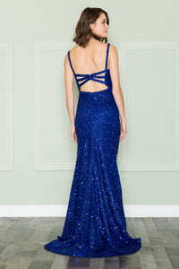 La Merchandise LAY8872 Hot Sequin Red Carpet Formal Evening Prom Gown - - LA Merchandise