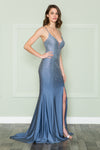Load image into Gallery viewer, La Merchandise LAY8892 Sexy Open Back Bodycon Prom Dress with Slit - SMOKY BLUE - LA Merchandise