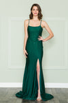 Load image into Gallery viewer, La Merchandise LAY8894 Open Back Prom Stretchy Long Rhinestone Dress - EMERALD GREEN - LA Merchandise