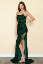 Load image into Gallery viewer, La Merchandise LAY8982 Fringe Sequined Sleeveless Dress - EMERALD - LA Merchandise