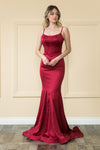 Load image into Gallery viewer, La Merchandise LAY9006 Simple Satin Long Mermaid Formal Evening Gown - WINE BURGUNDY - LA Merchandise