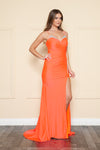 Load image into Gallery viewer, La Merchandise LAY9042 Stretchy Long Special Occasion Formal Prom Gown - DARK ORANGE - LA Merchandise