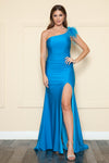 Load image into Gallery viewer, La Merchandise LAY9068 Removable Feather One Shoulder Formal Prom Gown - DARK TURQUOISE - LA Merchandise