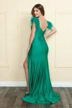 Load image into Gallery viewer, La Merchandise LAY9082 Stretchy Prom Dress With Detachable Feathers - - LA Merchandise