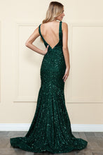 Load image into Gallery viewer, La Merchandise LAY9108 Full Sequined V-Neck Red Carpet Formal Dress - - LA Merchandise